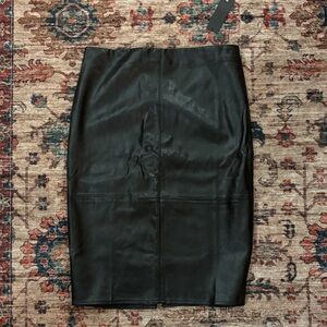 Elegant Black Leather Skirt